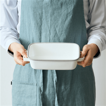 365methods サンロクゴ・メソッド ホーローオーブンディッシュ レクタングル ホワイトxライトグレー YY-HB.W