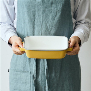 365methods サンロクゴ・メソッド ホーローオーブンディッシュ レクタングル イエローxライトグレー YY-HB.Y