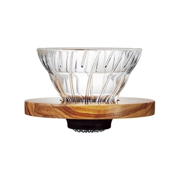 HARIO ハリオ V60 耐熱ガラス透過ドリッパー オリーブウッド VDGR-01-OV