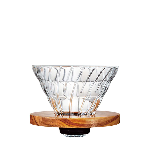 HARIO ハリオ V60 耐熱ガラス透過ドリッパー オリーブウッド VDGR-02-OV