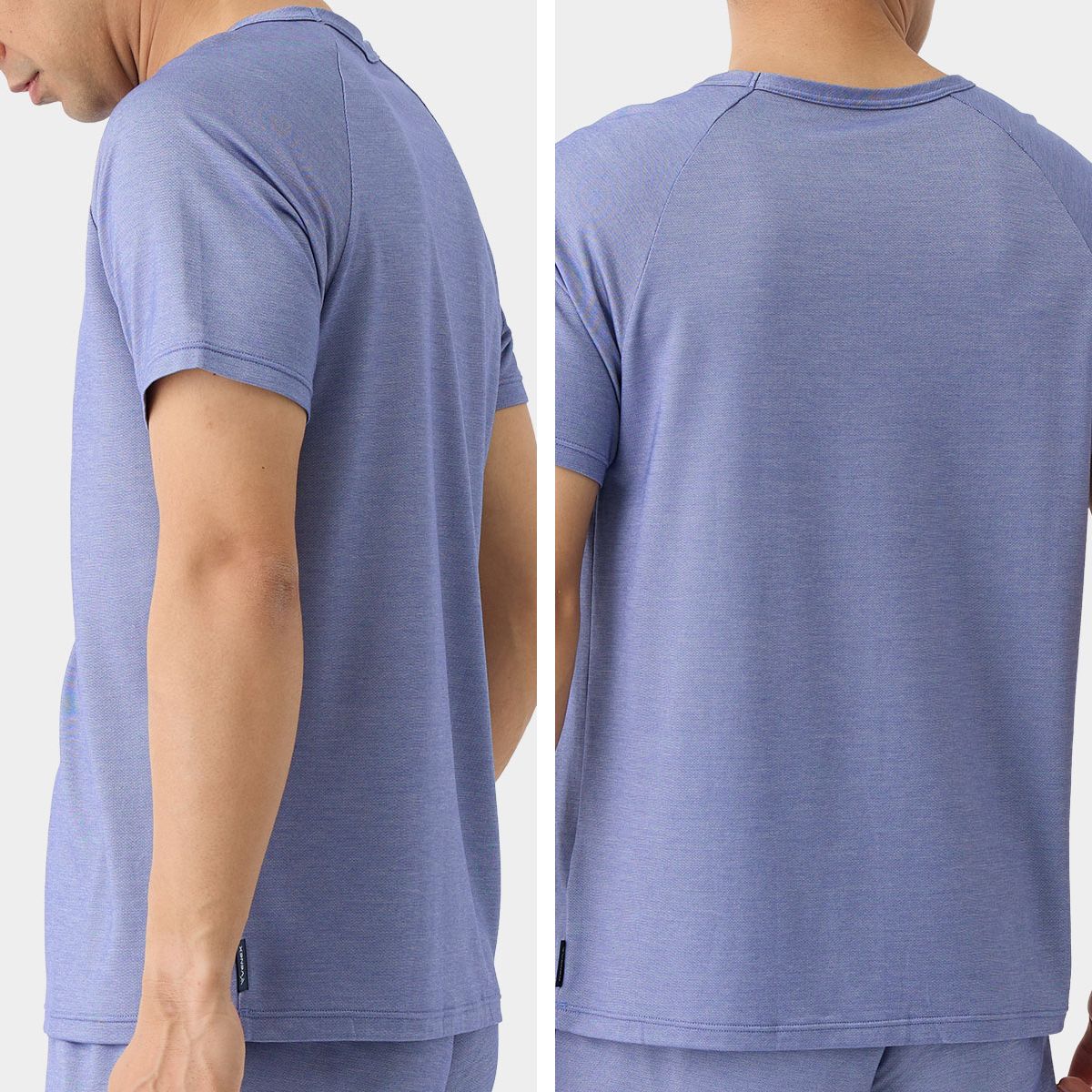 ベネクス リカバリーウェア コンフォートクール ラグランスリーブ Vネック メンズ ブルー ブルー M