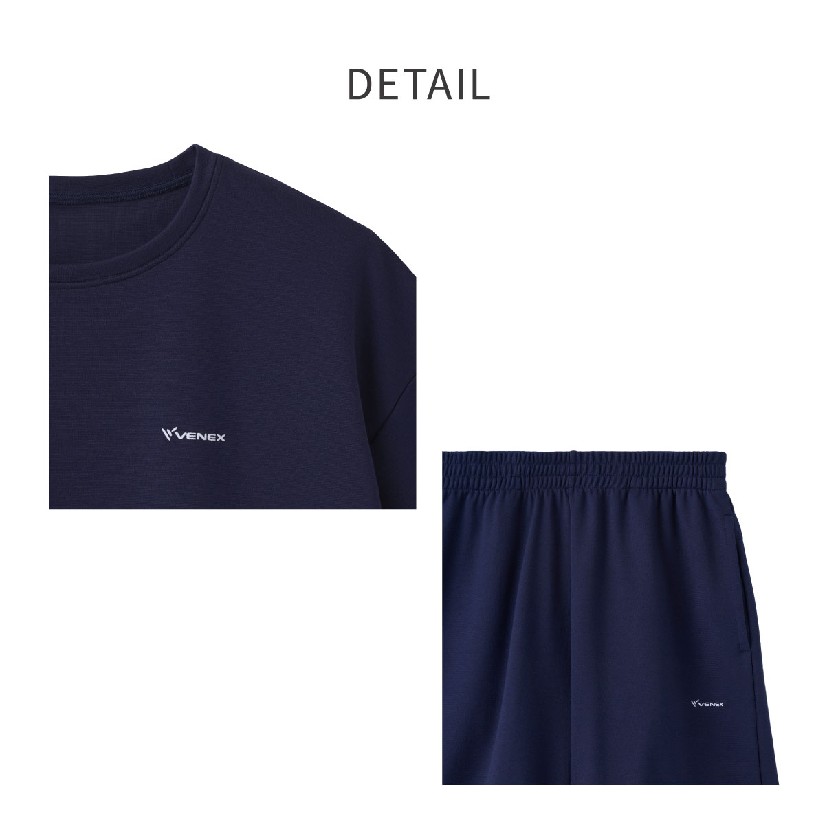ベネクス リカバリーウェア コンフォートポンチ リラックスシルエット ハーフセットアップ ユニセックス ネイビー ネイビー S