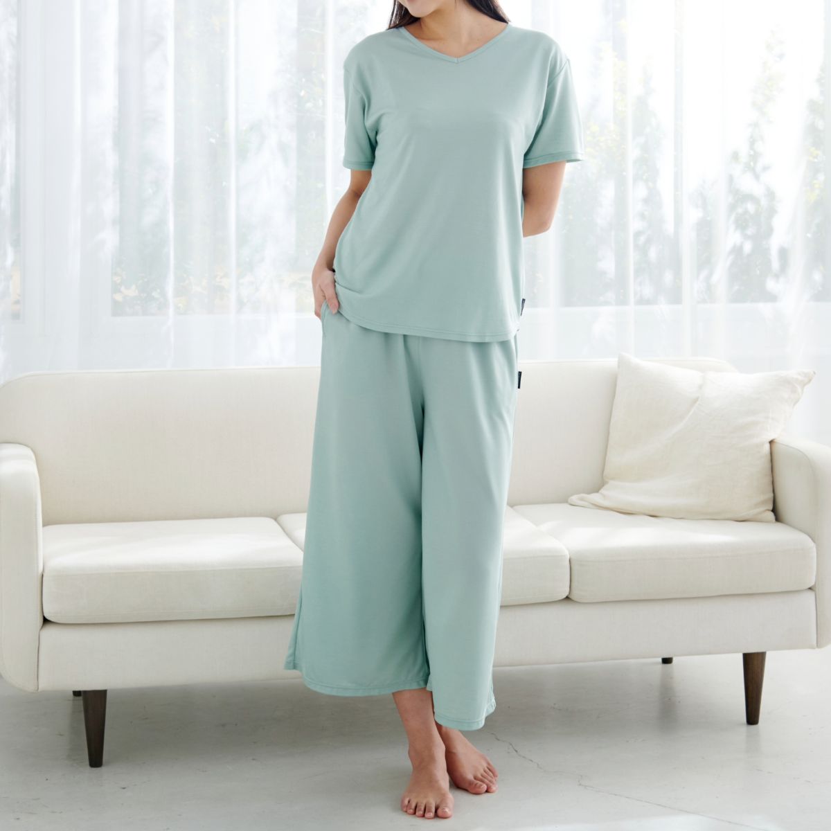 ベネクス リカバリーウェア コンフォートクール 上下セット ガウチョパンツ レディース ミント ミント M/トップス One-Size