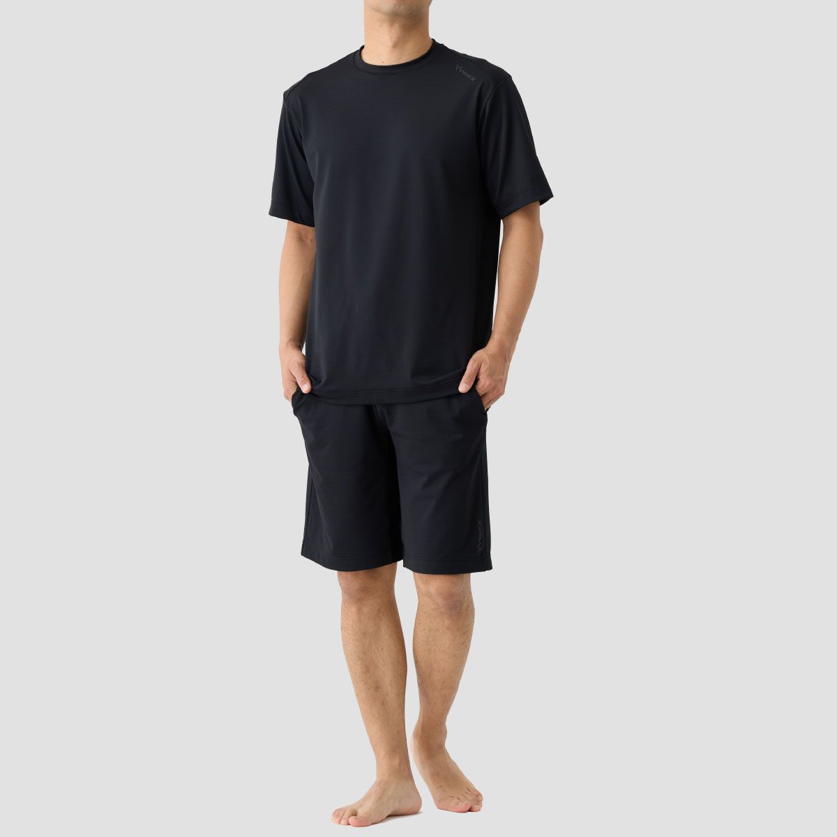 ベネクス リカバリーウェア スタンダードドライ＋ ≪一般医療機器≫ ショートスリーブ ハーフパンツ 上下セット メンズ ブラック