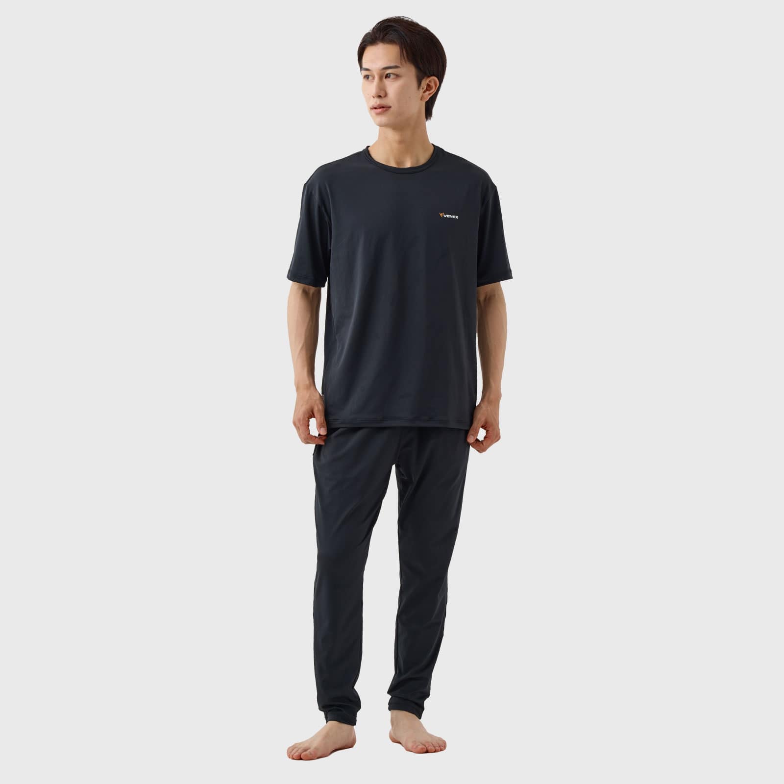 ベネクス リカバリーウェア リフレッシュ Tシャツ ロングテーパードパンツ 上下セット メンズ