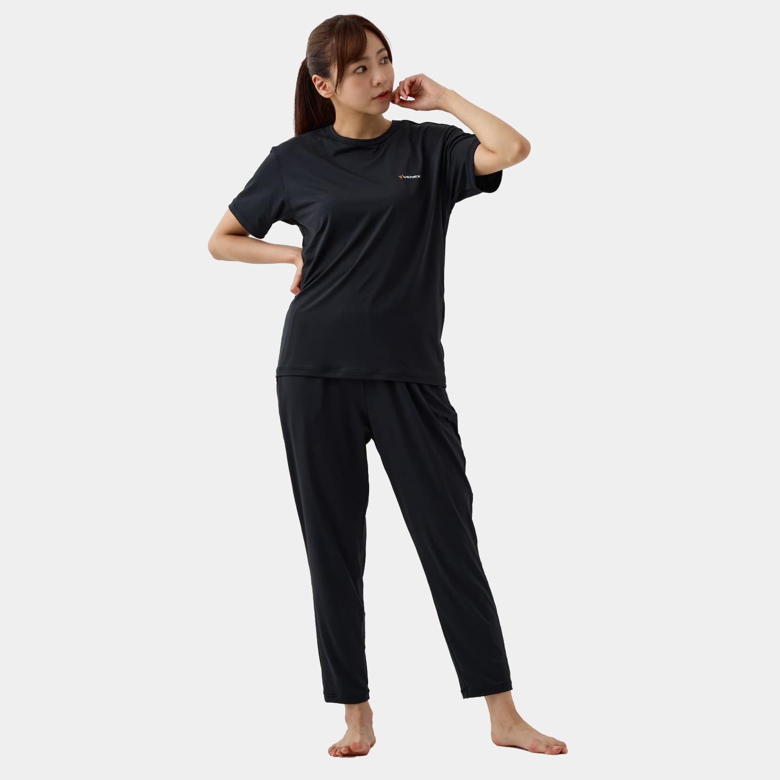 ベネクス リカバリーウェア リフレッシュ Tシャツ 8分丈ロングテーパードパンツ 上下セット レディース