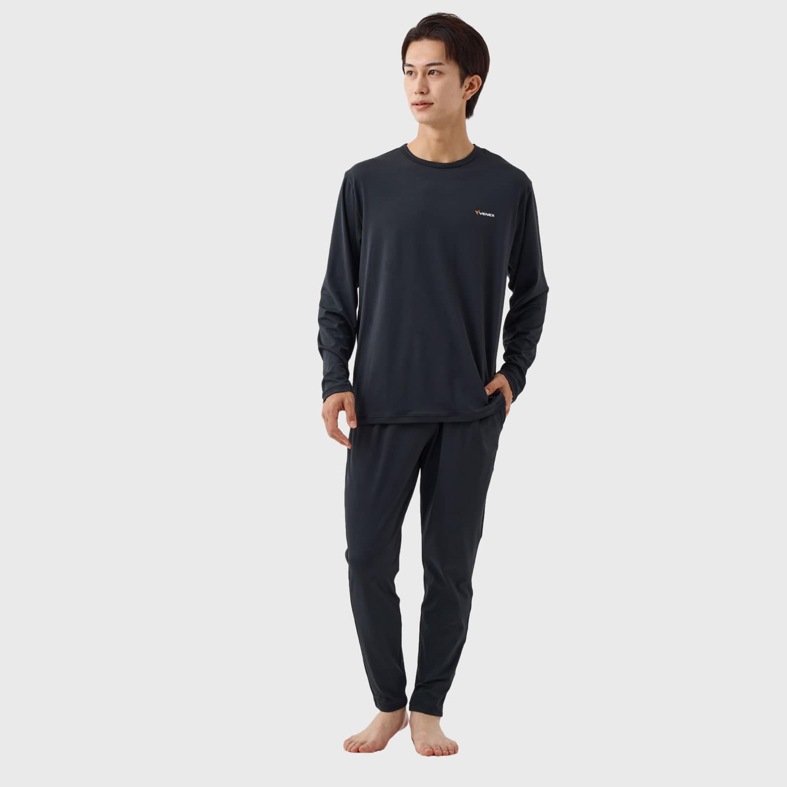 ベネクス リカバリーウェア リフレッシュ Tシャツロングスリーブ ロングテーパードパンツ 上下セット メンズ