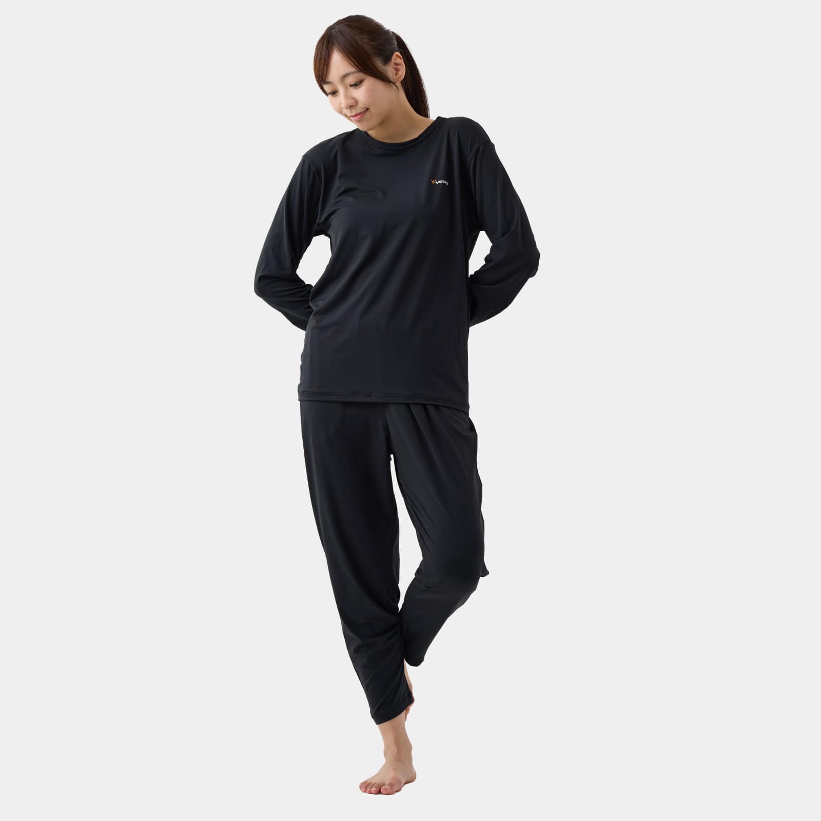 ベネクス リカバリーウェア リフレッシュ Tシャツロングスリーブ 8分丈ロングテーパードパンツ 上下セット レディース