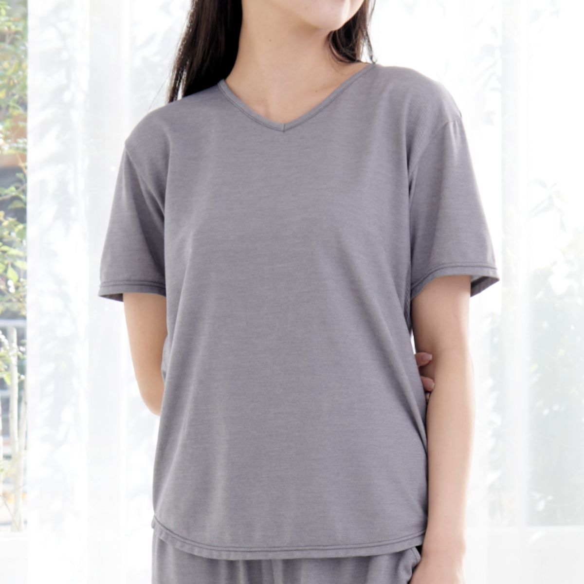 ベネクス リカバリーウェア コンフォートクール ショートスリーブ レディース グレー