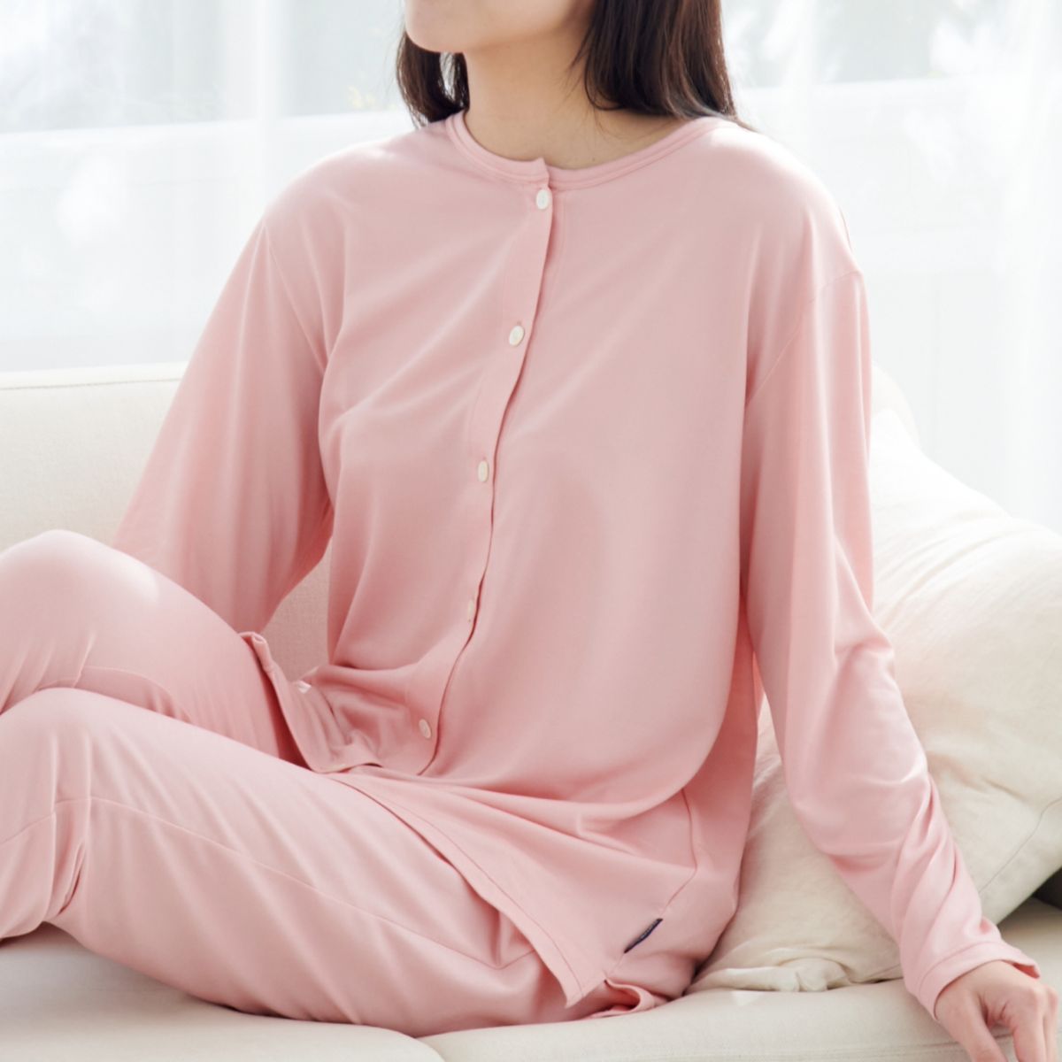 ベネクス リカバリーウェア コンフォートクール ロングスリーブ フロント オープン レディース  ピンク