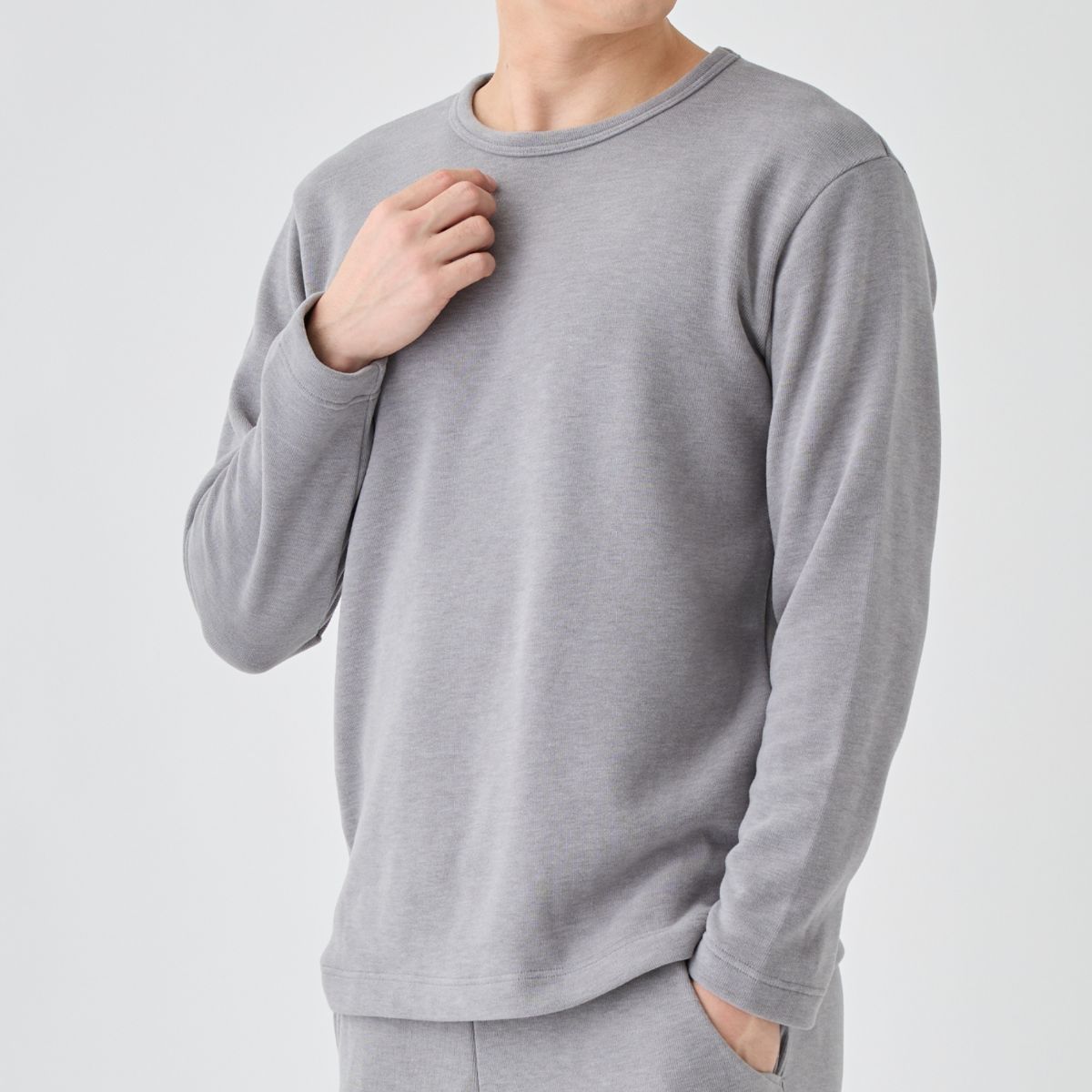 ベネクス リカバリーウェア コンフォートヒート クルーネック メンズ スモーキーグレー