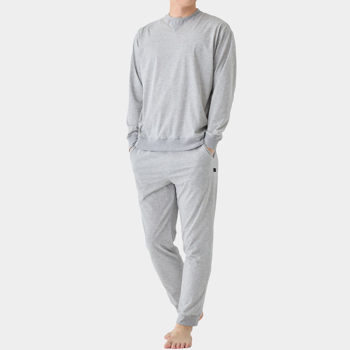 ベネクス リカバリーウェア リカバリーデイズ  ≪一般医療機器≫ ロングスリーブクルーネック ジョガーパンツ 上下セット メンズ 杢グレー