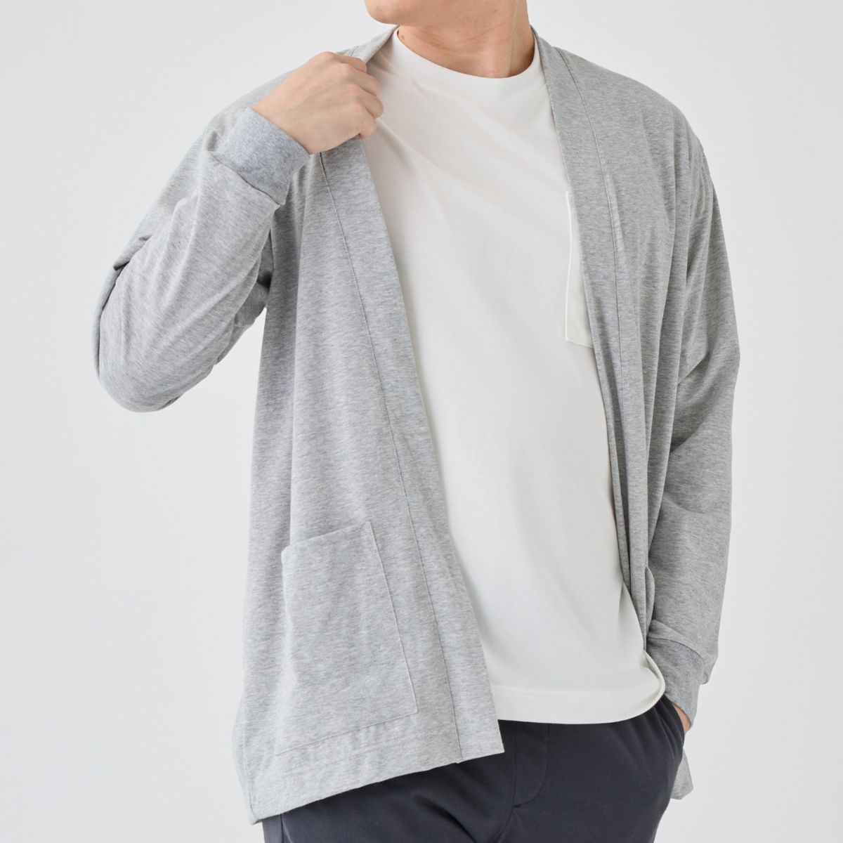 ベネクス リカバリーウェア リカバリーデイズ ロングカーディガン メンズ 杢グレー