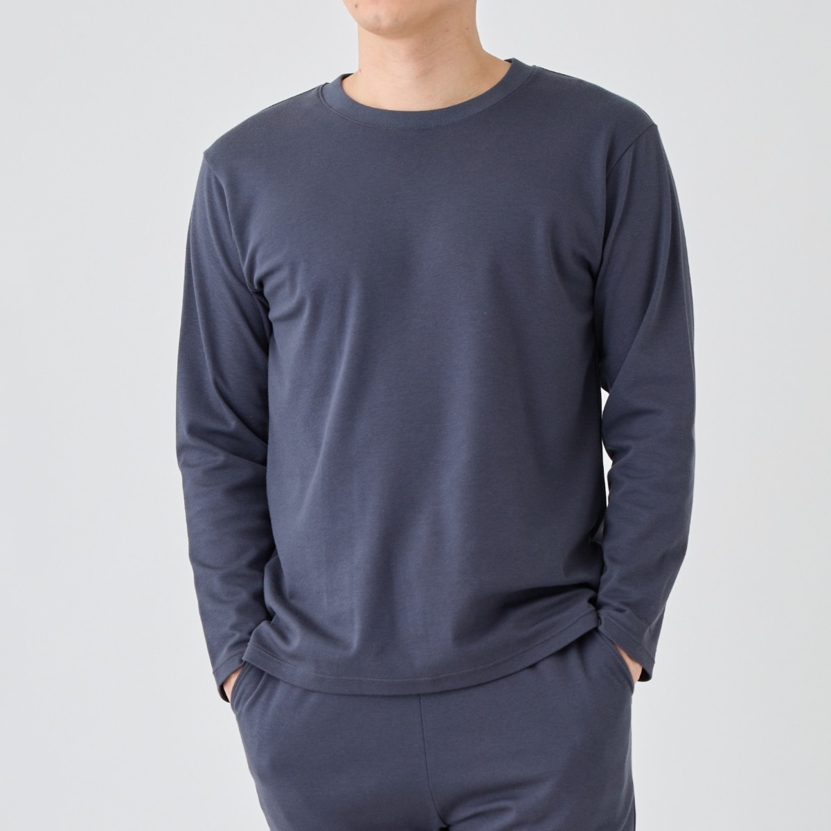 ベネクス リカバリーウェア コンフォートタッチ クルーネック 長袖  メンズ ネイビー