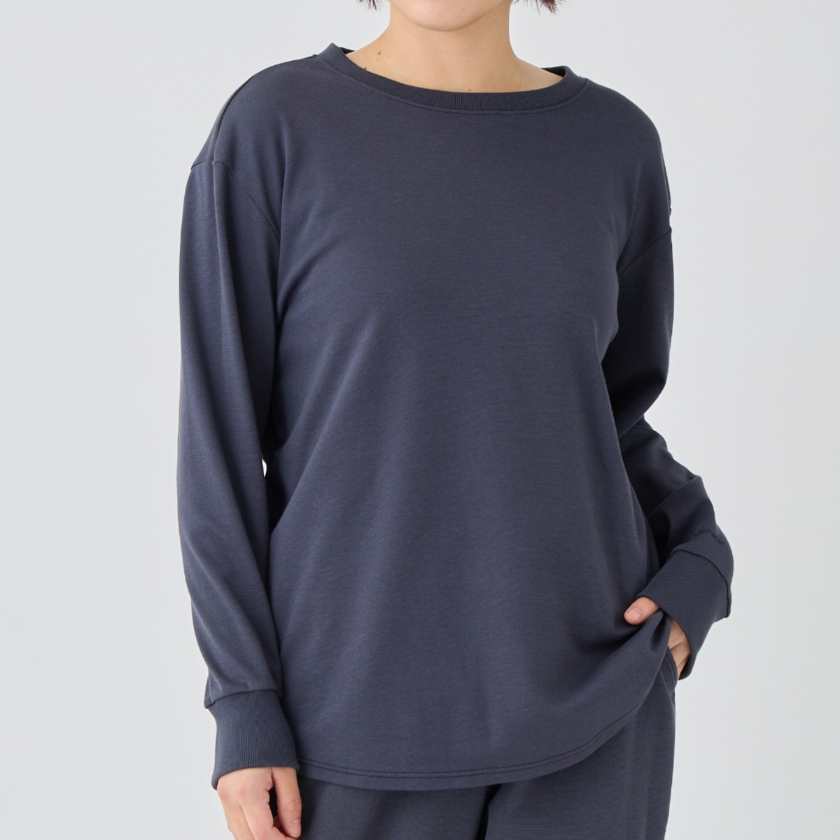 ベネクス リカバリーウェア コンフォートタッチ クルーネック 長袖  レディース ネイビー