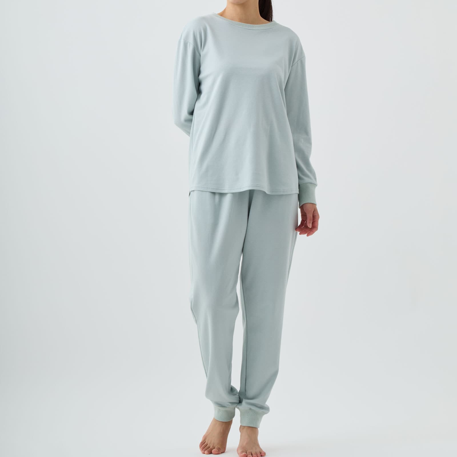 ベネクス リカバリーウェア コンフォートタッチ クルーネック 長袖 ジョガーパンツ 上下セット レディース ミント
