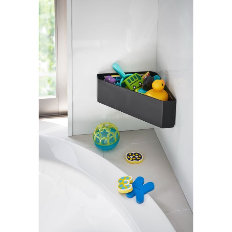 マグネットバスルームコーナーおもちゃラック　タワー　ブラック