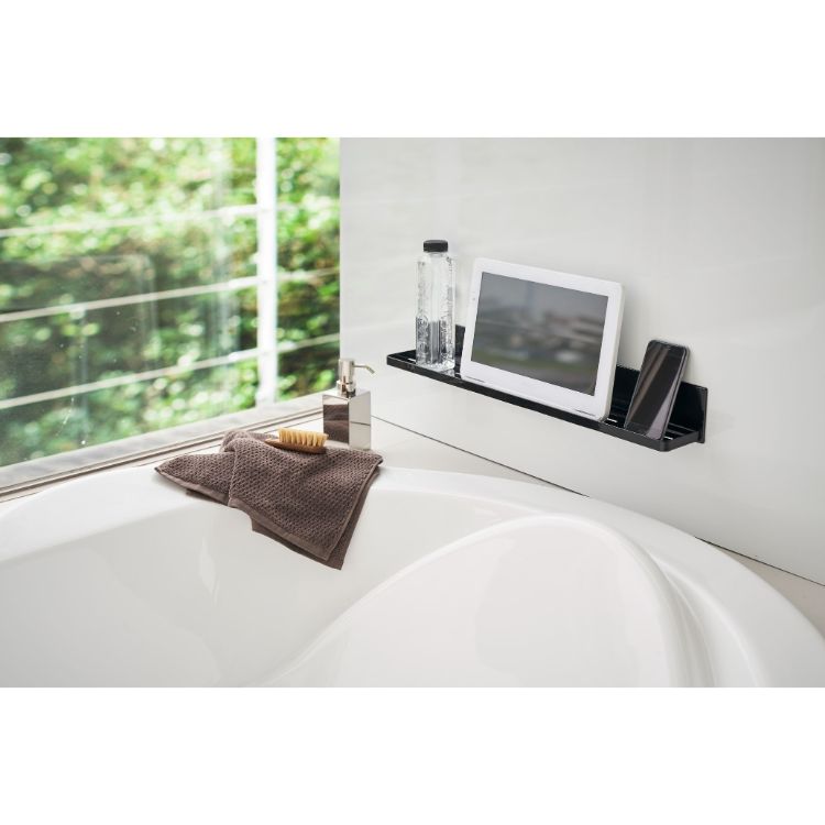 マグネットバスルームラック　タワー　ロング　ブラック