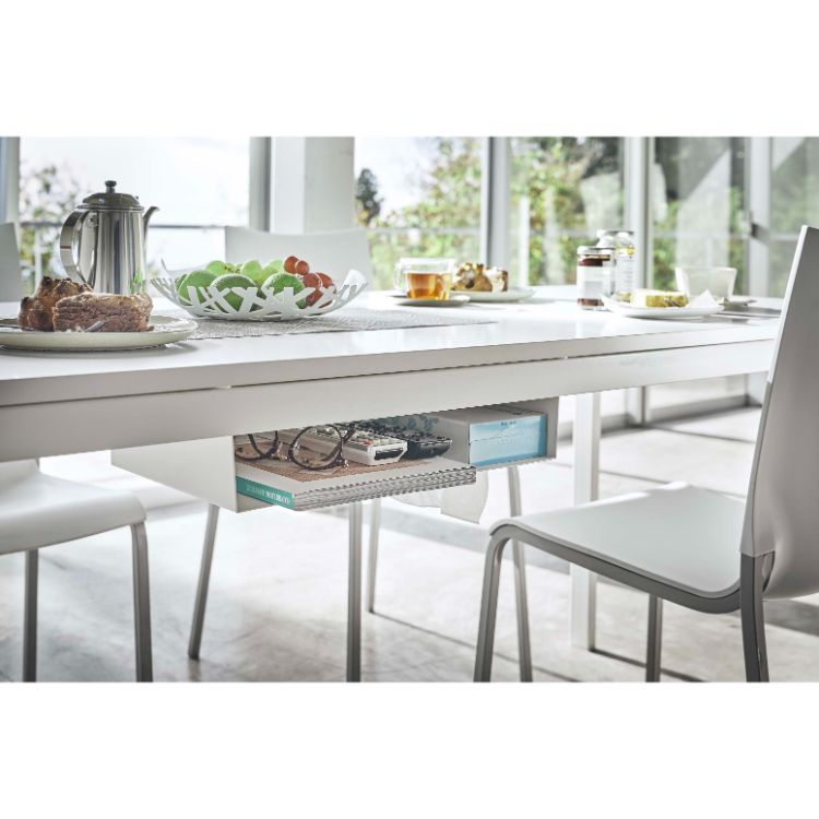 テーブル下収納ラック　タワー　ホワイト