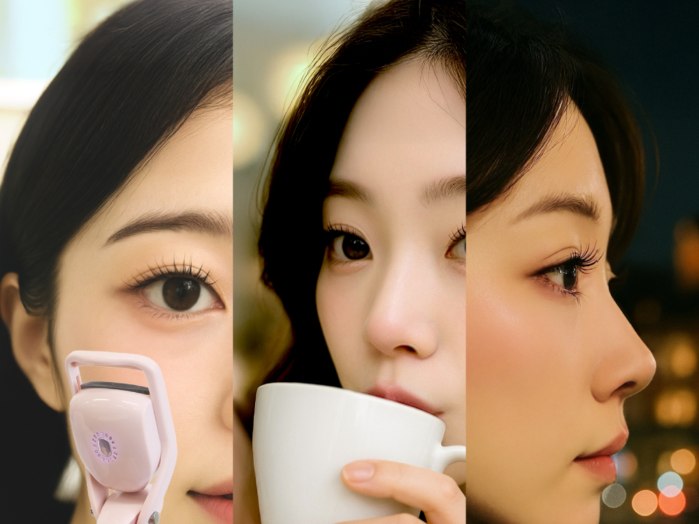 ホットビューラー まつ毛 カーラー 挟むタイプ ネイビー 充電式 温度調整 3段階 ネイビー