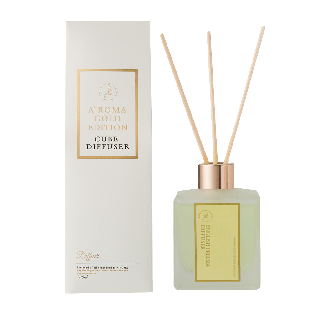 キューブディフューザー イングリッシュ&フリージア 韓国発フレグランスブランド「A'ROMA」 GOLD EDITION CUBE DIFFUSER