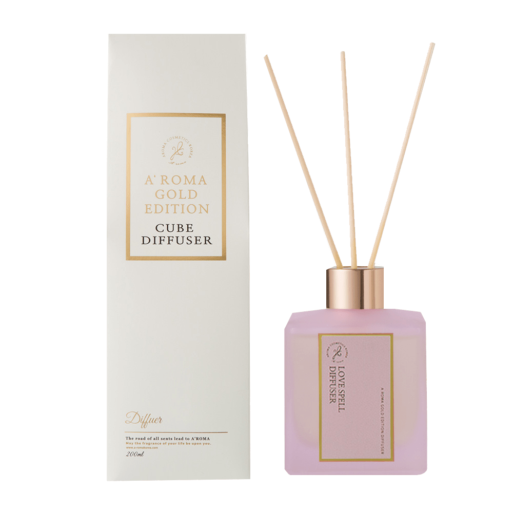 キューブディフューザー ラヴスペル 韓国発フレグランスブランド「A'ROMA」 GOLD EDITION CUBE DIFFUSER
