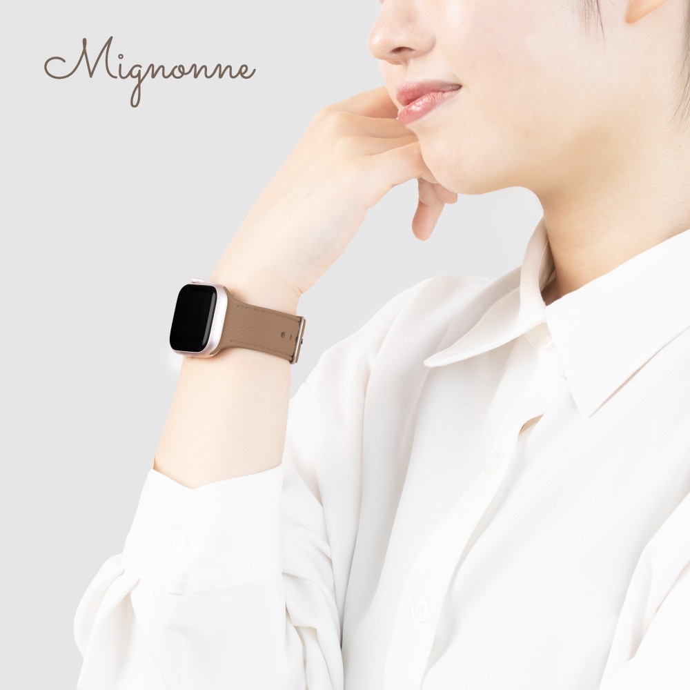 Apple Watch（38／40／41／42mm）用 レザーライクシリコンバンド トープ Mignonne（ミニョン）