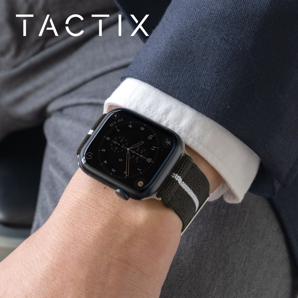 Apple Watch (42／44／45／46／49mm)用 マリーンナショナルストラップ ブラック TACTIX(タクトナイン)