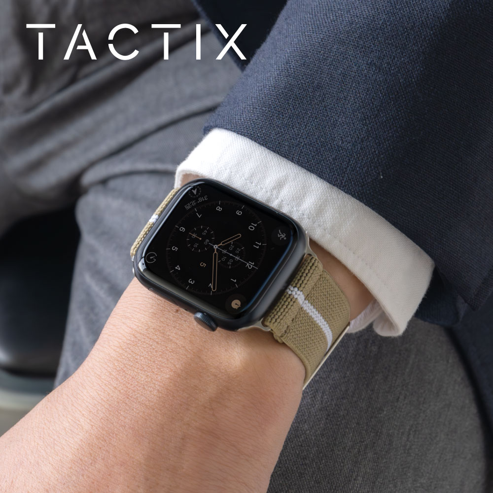 Apple Watch (42／44／45／46／49mm)用 マリーンナショナルストラップ カーキ TACTIX(タクトナイン)