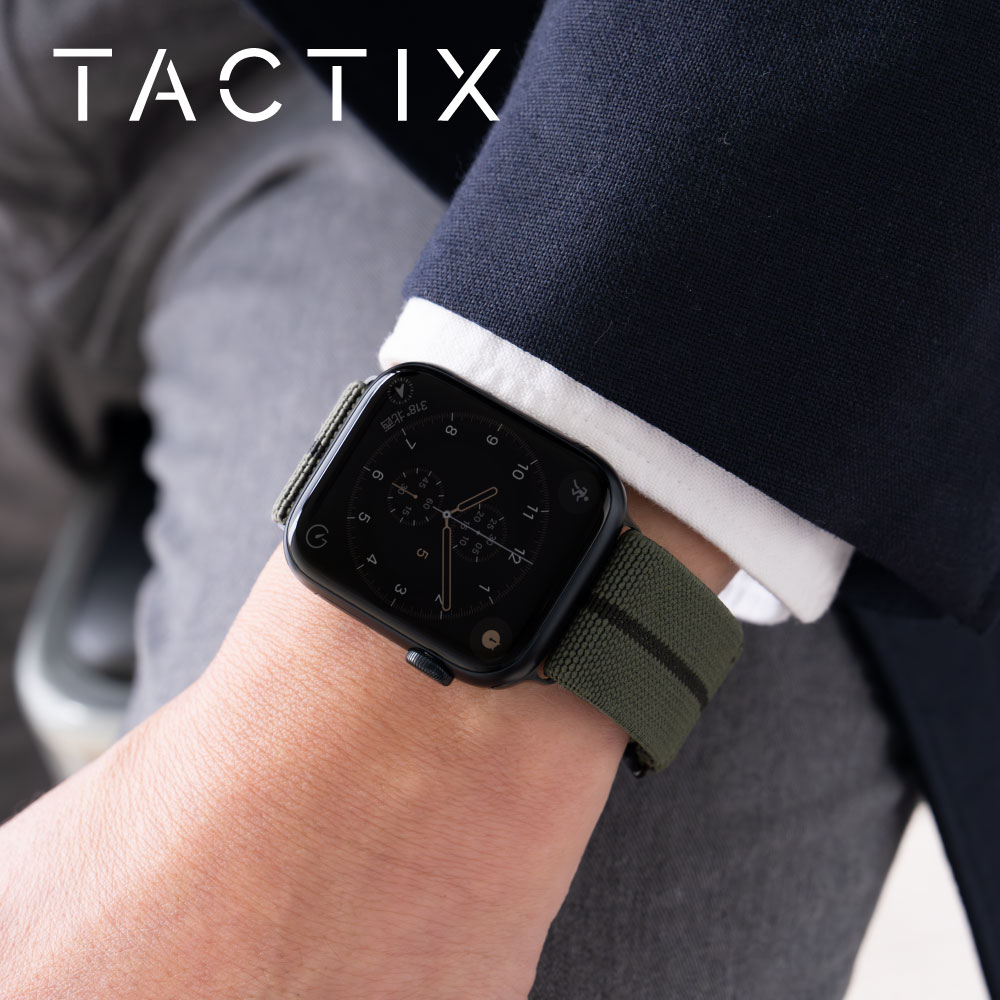 Apple Watch (42／44／45／46／49mm)用 マリーンナショナルストラップ ダークセージ TACTIX(タクトナイン)