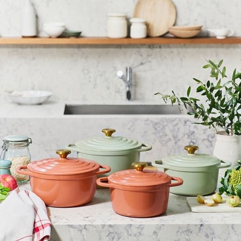 T-fal ティファール キャストライン エアココット IHココット鍋 24cm セージグリーン E26746 セージグリーン 24cm