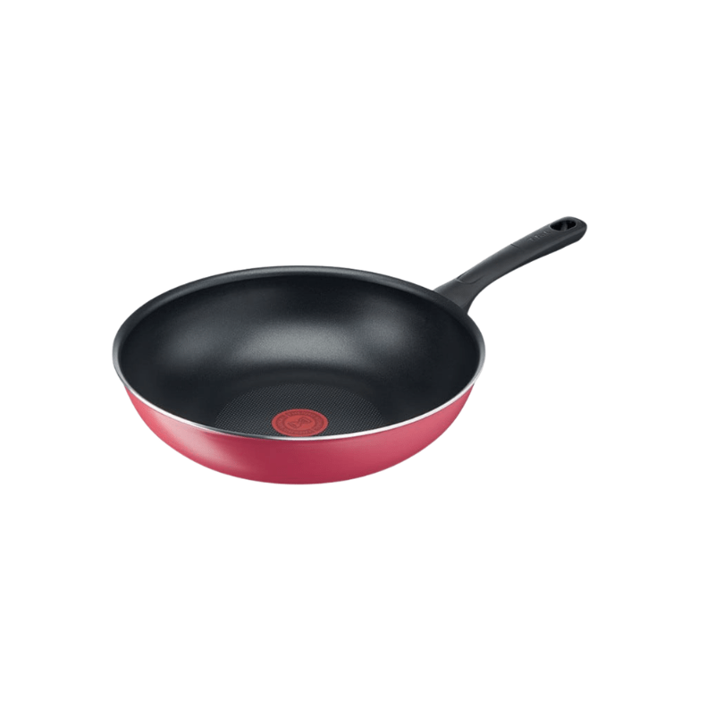 T-fal ティファール クランベリーレッド ウォックパン 28cm B55919 ガス火 ウォックパン 28cm