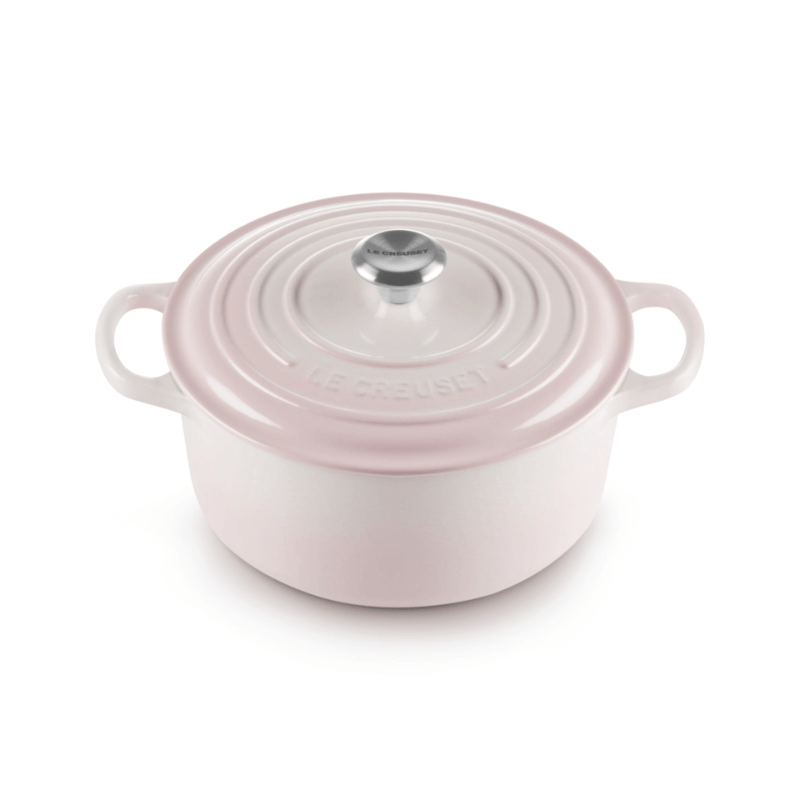 ル・クルーゼ シグニチャー ココット・ロンド 22cm 鋳物 ホーロー 鍋 両手鍋 ガス IH オーブン シェルピンク シェルピンク 22cm