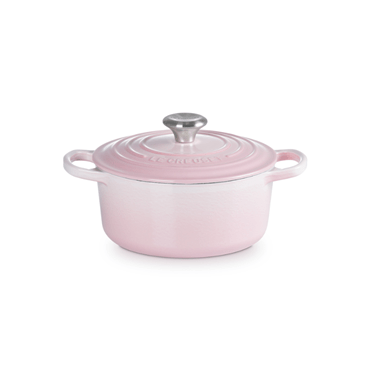 ル・クルーゼ シグニチャー ココット・ロンド 18cm 鋳物 ホーロー 鍋 両手鍋 ガス IH オーブン シェルピンク