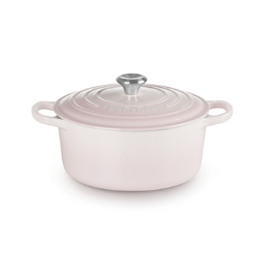 ル・クルーゼ シグニチャー ココット・ロンド 22cm 鋳物 ホーロー 鍋 両手鍋 ガス IH オーブン シェルピンク