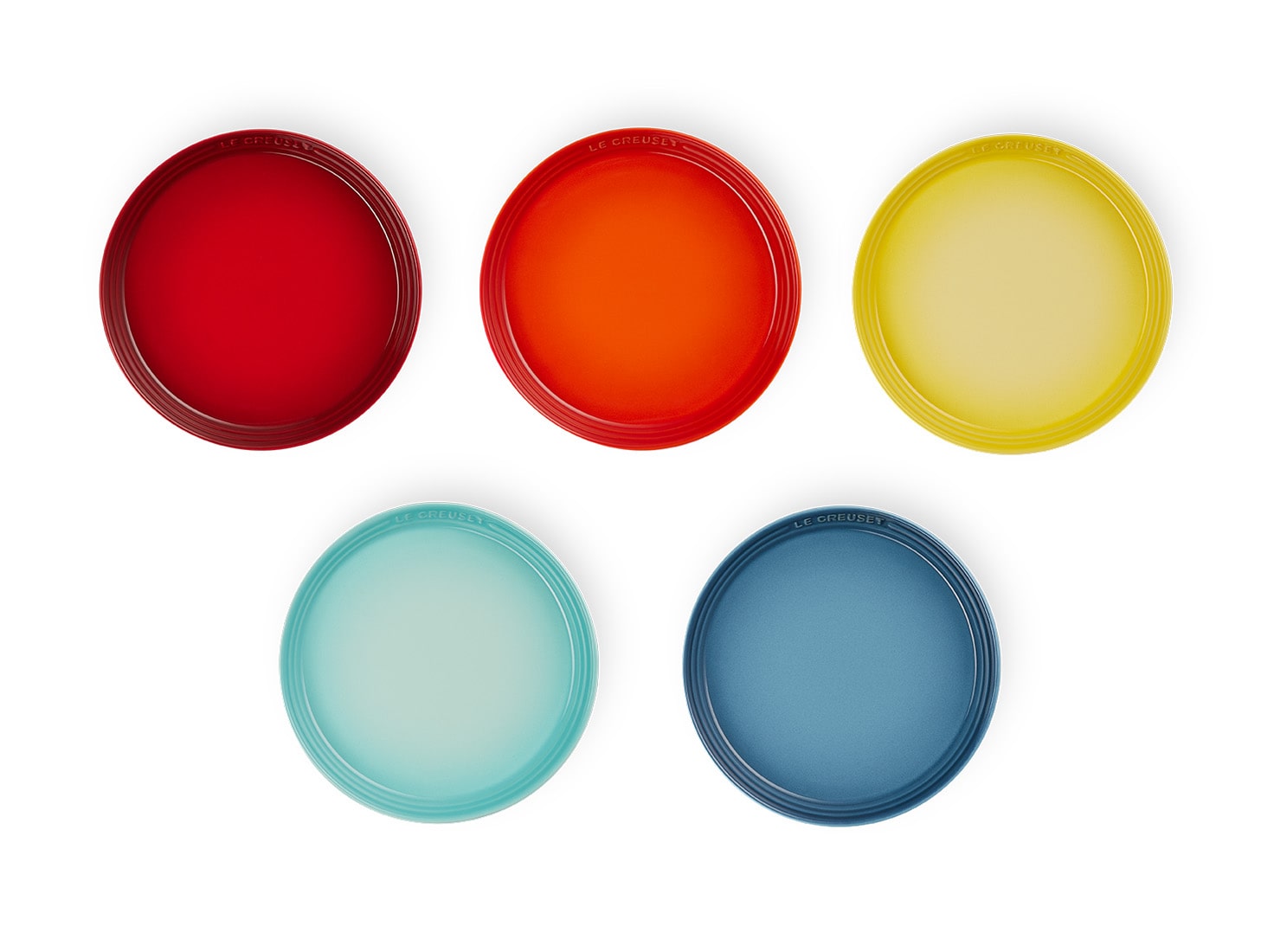 ル・クルーゼ Simple Cooking ネオ・ラウンド・プレート 17cm (5枚入り) レインボー