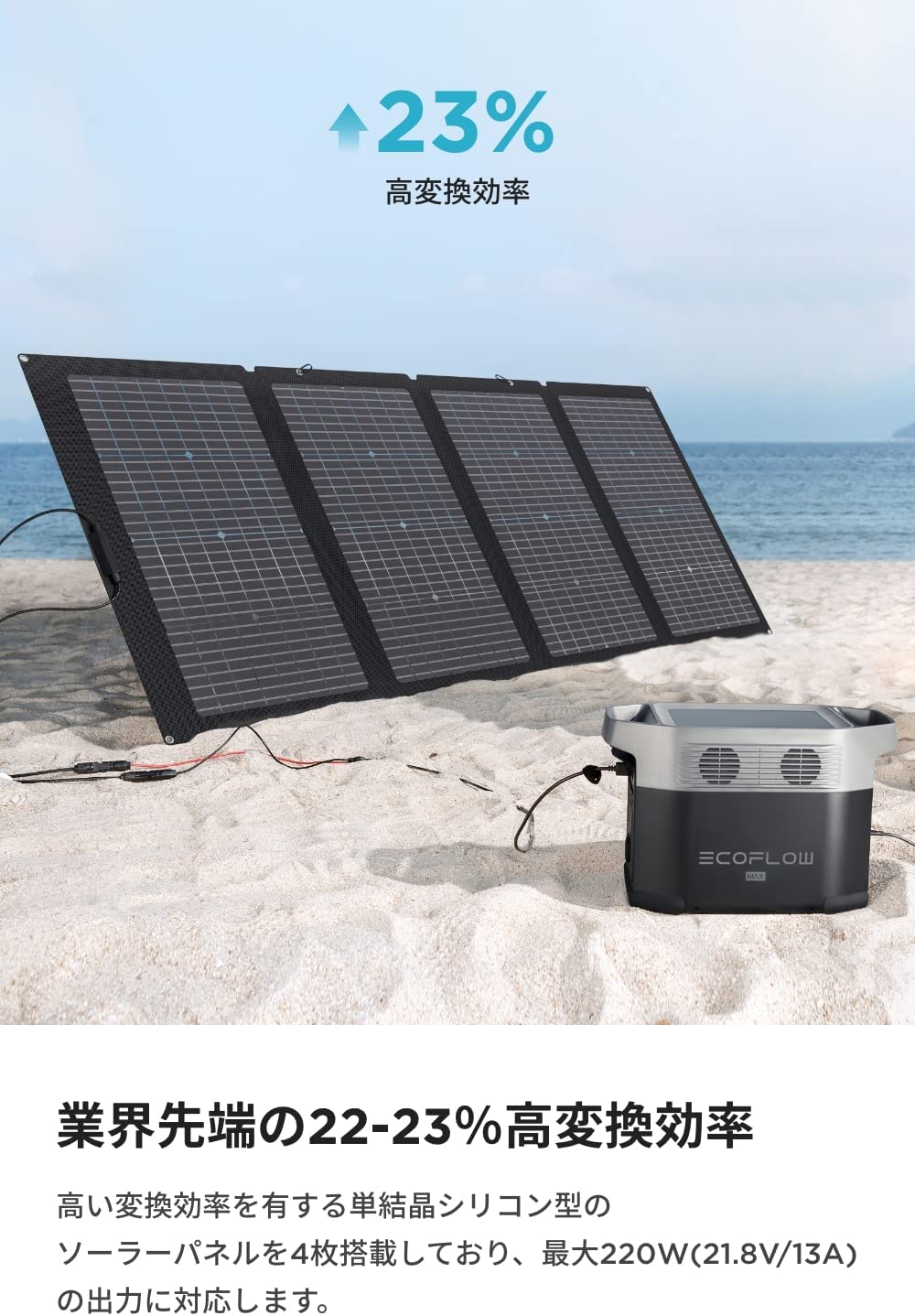 EcoFlow エコフロー ソーラーパネル220W 両面受光 新品未使用-