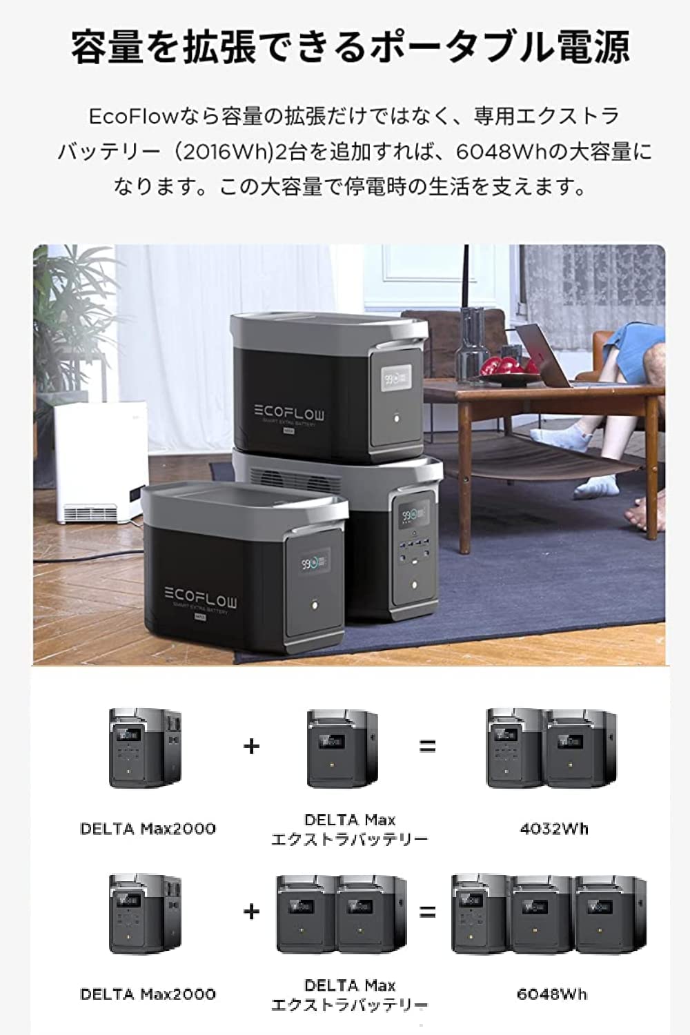 EcoFlow ポータブル電源 DELTA Max 2000: プレミアムストア@ライフ ...