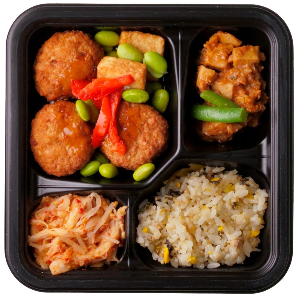 成城石井 やまだ式ロカボBento 肉団子の黒酢あんかけと麻婆豆腐の中華風弁当 1食