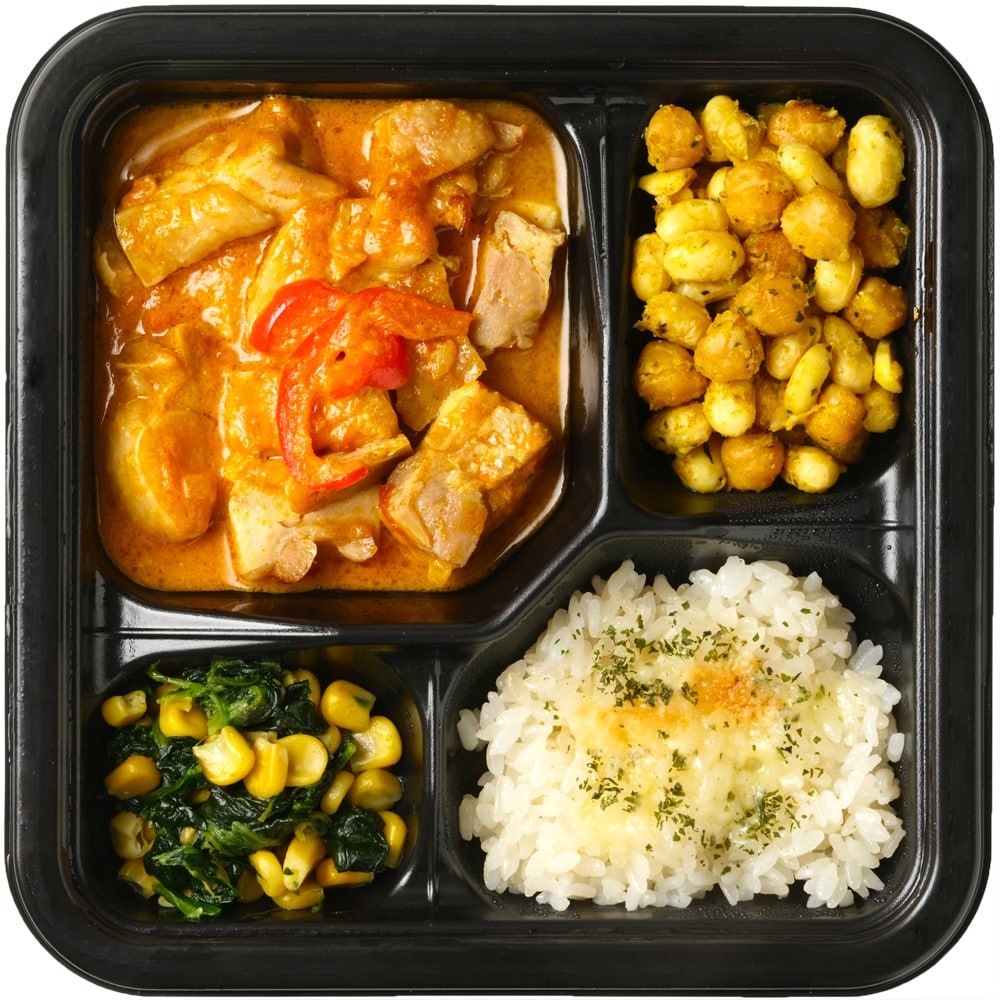 成城石井 やまだ式ロカボBento バターチキンカレー風と豆のスパイス炒めの洋風弁当 1食