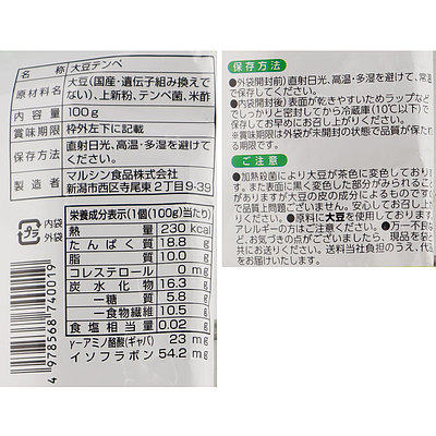 マルシン食品 テンペ 100g×10個