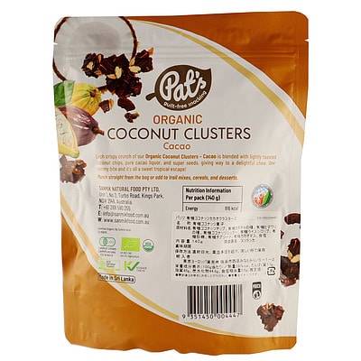 パッツ 有機ココナッツカカオクラスターズ 140g