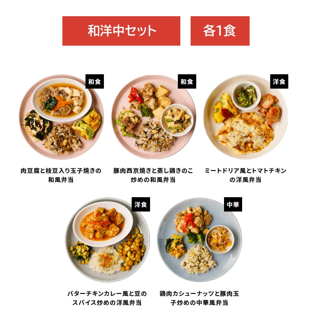 B【M】成城石井 やまだ式ロカボBento 和洋中セット 5食入(5種類×各1食)ロカボ弁当 冷凍弁当 宅配弁当