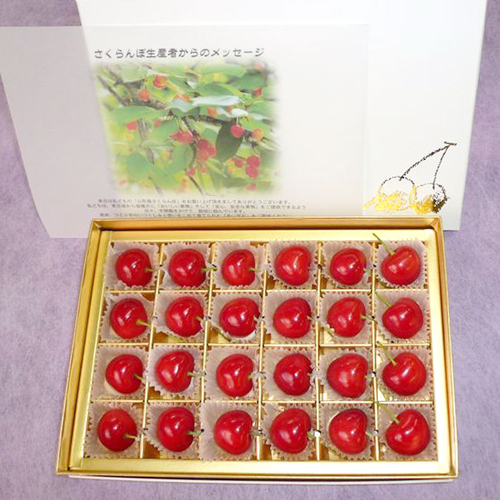 【母の日ギフト】【WF】山形県 でいたらぼファーム ハウス佐藤錦 秀品 150g Lサイズ・24粒・化粧箱入 | 着日指定不可 / 沖縄・離島配送不可