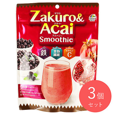 ユニマットリケン ザクロ&アサイースムージー 140g×3個
