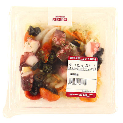 成城石井自家製 タコたっぷり!トマトとセロリのジンジャーマリネ 1個 | D+2 / 消費期限:発送日より3日間 / 年内お届け12月26日注文まで / 1月1-6日着不可