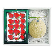 【お歳暮】【WNF】福岡県産あまおういちご(スーパー)・静岡県産マスクメロン詰合せ