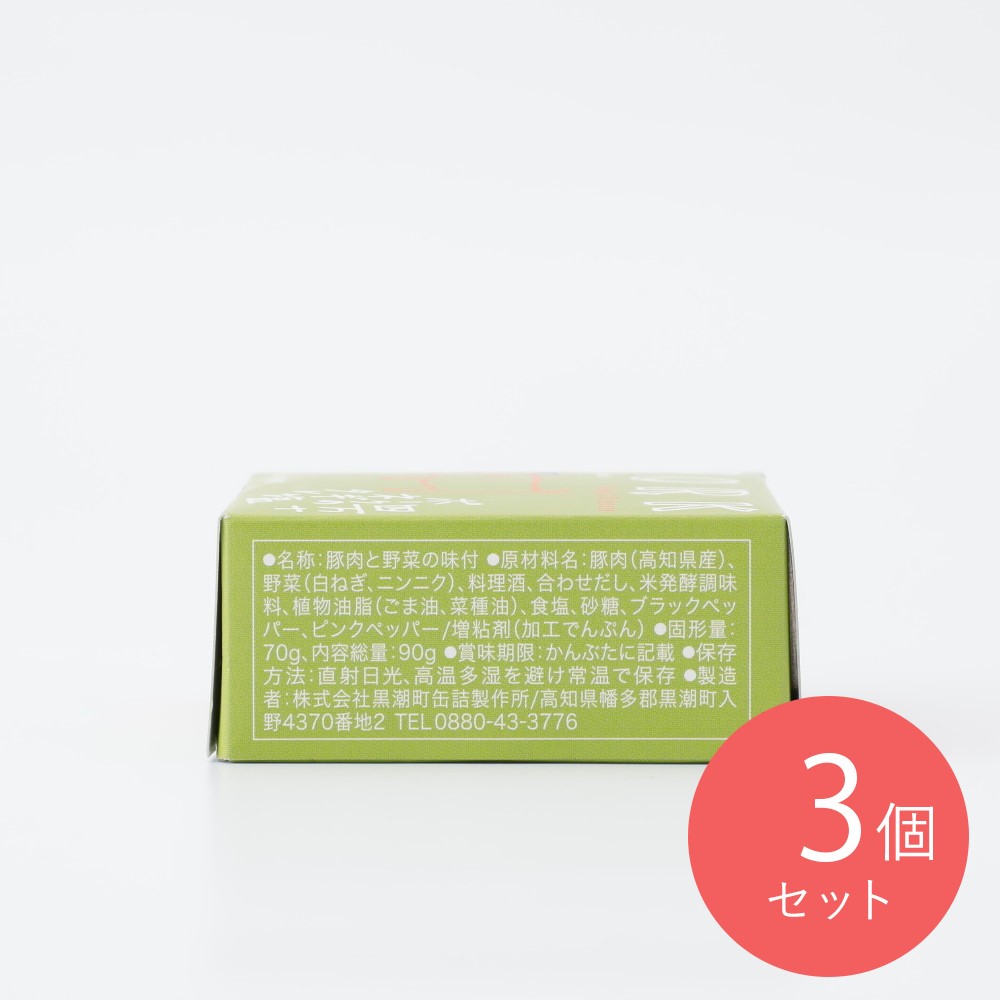 黒潮町缶詰製作所 四万十ポークのネギ塩タレ 固形量70g×3個