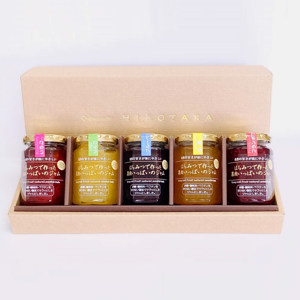 【お取り寄せ】【WRN】ヒロタカ はちみつでつ作った果肉いっぱいのジャム 150g×5個入