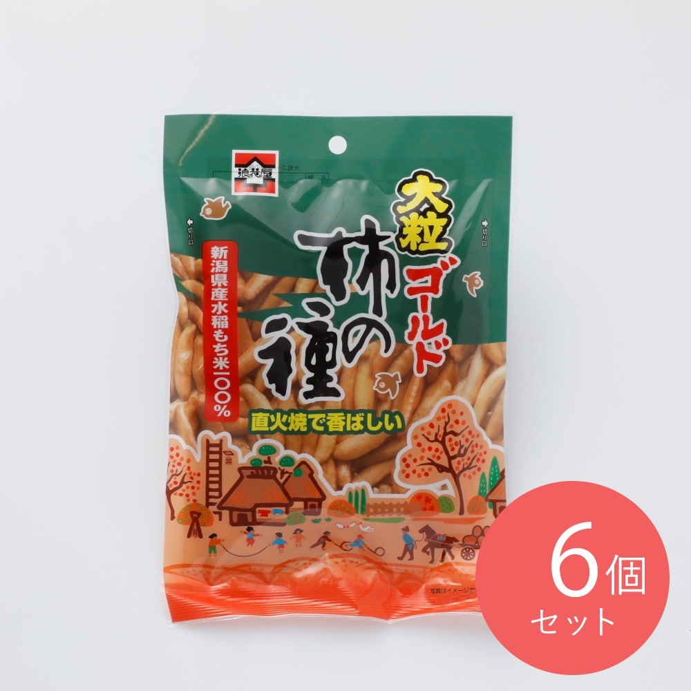 浪花屋製菓 大粒ゴールド柿の種 80g×6個